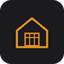 DIYorBuyLocal brand glyph, house with calculator grid